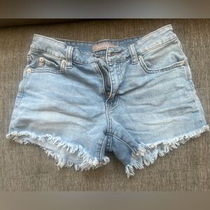 Just USA Blue Jean Shorts with Distressed Hem